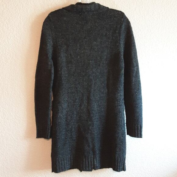 Alberto Makali Midi Button Cardigan Pockets Marled DarkGray Wool Blend Sweater M - Picture 6 of 12